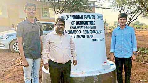 पाणी साठवणुकीसाठी बांबूची टाकी