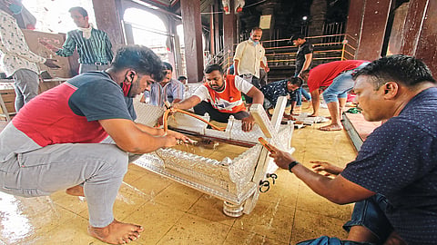 Preparations for Navratri festival at Ambabai temple are in the final stage