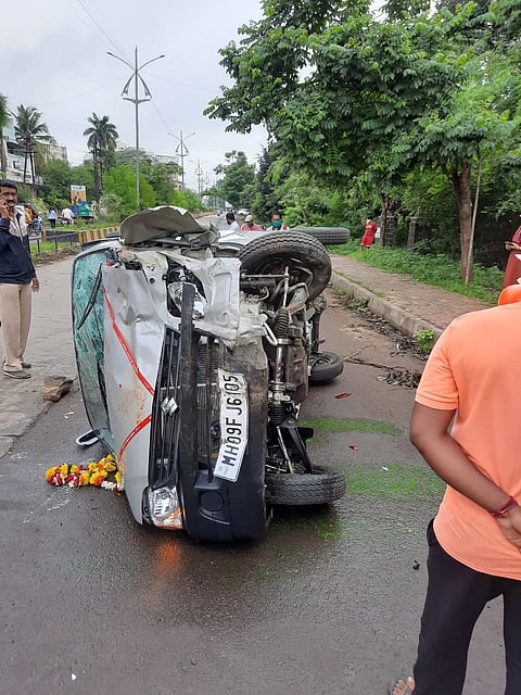 terrible accident in Kolhapur city thrill captured in cctv