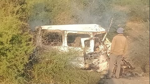 car burning