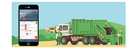 Watch through the GPS system on garbage in the belgum sity city