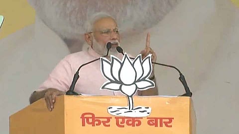 Prime minister narendra modi addressed to public meeting in uttar pradesh