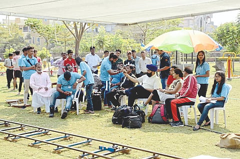 A break from the production of two films in Nagpur.