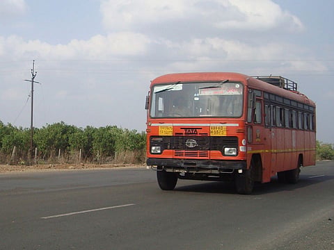 ST bus attention on freight the first bus from Kurduwadi depot left with vegetables