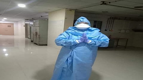 They are serving to corona infected patients by wearing PPE kit for 10 to 15 hours