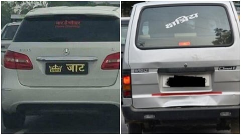 Vehicles with caste stickers