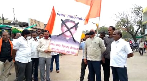 shivsena agitation against raosaheb danve in teosa of amravati