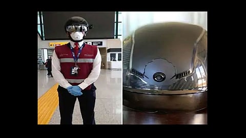 coronavirus smart helmet find feaver patient in rome