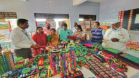 teacher created educational material from waste nashik marathi news