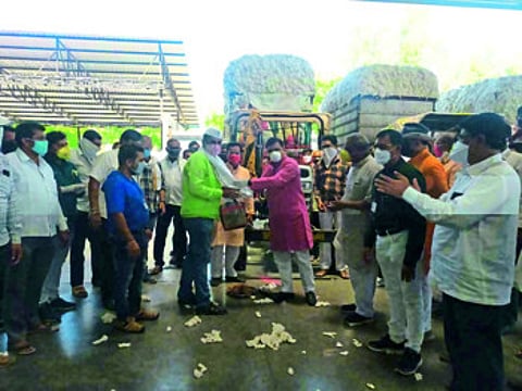 दोंडाईचा बाजार समितीत...दररोज चार हजार क्विंटल कापसाची खरेदी
