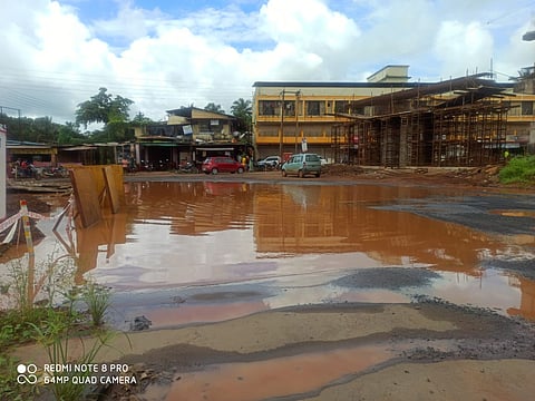 Water stagnant on the highway in Talere