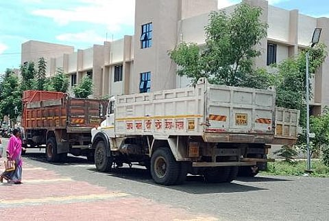 The revenue department took action against the illegal transport of sand