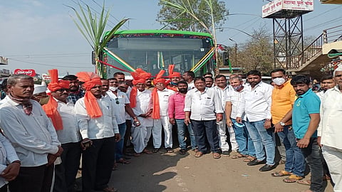 Rahu PMP L bus service from Pune station via Wagholi was started from Saturday 2.jpg