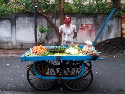 Lakshmipati "Vishnu" pulling vegetable cart