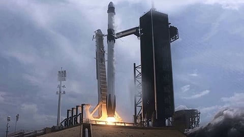 Elon Musks SpaceX ship blasts off with 2 US astronauts
