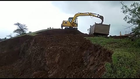 Illegal mining at Mhasgaon in Rahuri taluka