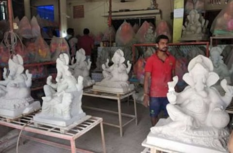 Sculptors are empty as there is no order from Ganeshotsav Mandal
