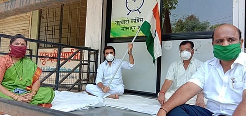 कोरोना योध्याचे आत्मबल वाढविण्यासाठी राष्ट्रवादीच्या पदाधिकाऱ्यांचे आंदोलन