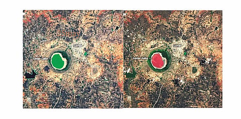 Lake Lonar was noticed by NASA