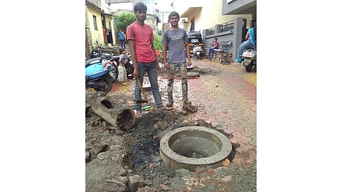 Drainage line rapier work start in dapodi