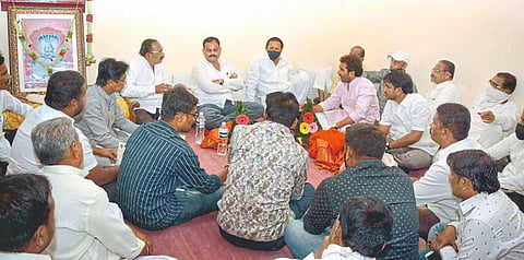 A meeting was held in the presence of MLA Vijay Kumar Deshmukh and MLA Sanjay Shinde to allow Siddharmeshwar Maharaj's yatra to follow the rules..jpg