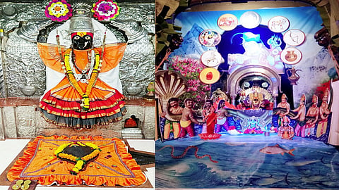 औंध : श्री यमाई देवीची समुद्र मंथन स्वरुपातील पूजा