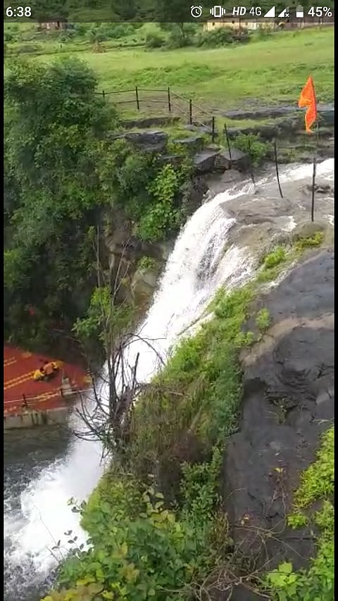 Rains in Sangamner taluka water the waterfalls in Bota area