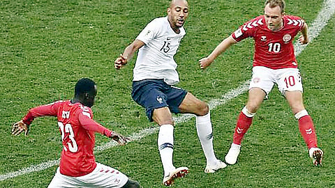 Denmark vs France match tied