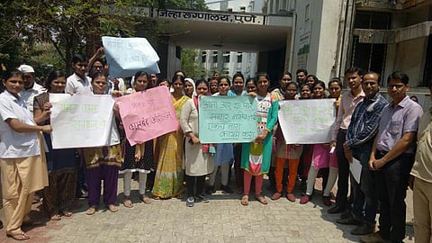 Strike of Contract employees in District Hospital