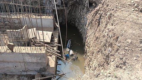 One person was seriously injured after falling into a ten-foot ditch with his bike in the dark