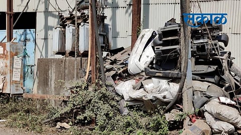 Possibility of fire due to placing scrap material near MSEDCL high pressure power plant