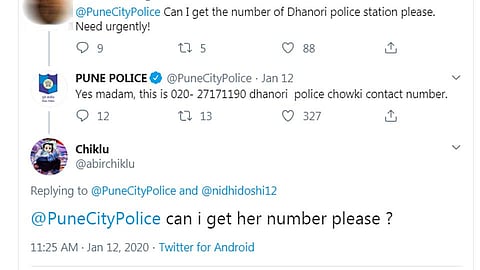 Pune Police Give funny reply to Boy demanding mobile number of girl on twitter