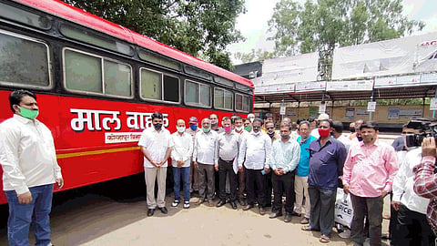Inauguration of freight bus in kolhapur