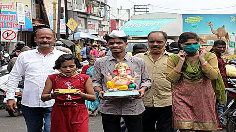 शाहूनगरीत हर्षोल्हासात बाप्पांचं आगमन