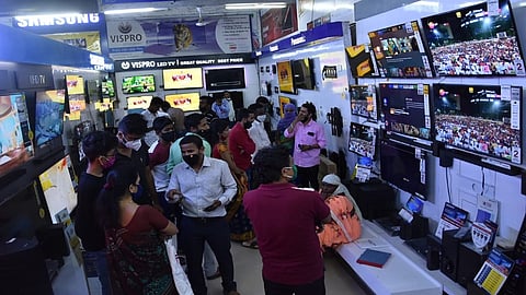 Crowds for shopping on the Dussehra festival