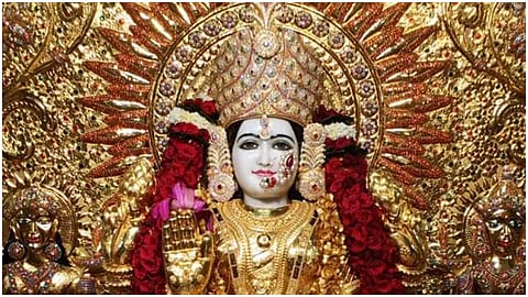 Gold sari for Shri Mahalaxmi Devi