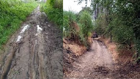 Due to mud on Panand road in Sangli, farmers are exhausted