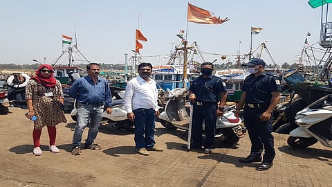 A close look at the head of the fisheries jetty at the port kokan marathi news