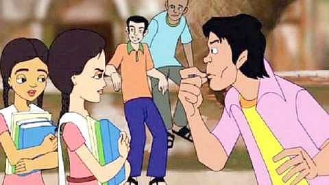 girl hand was caught by man in Amravati
