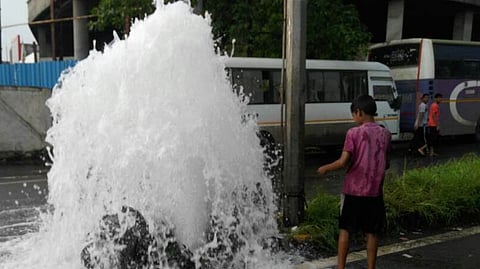 water pipeline broke