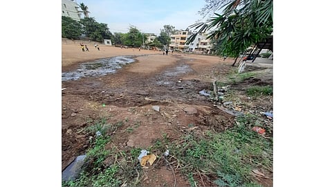 worst condition of Sahyadri ground due to leakage of sewage
