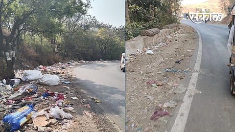 Clean up garbage in Bhilarewadi Gram Panchayat on katraj tunnel road