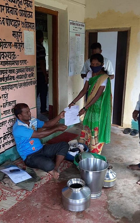 Fasting held in kervde Gram Panchayat konkan sindhudurg