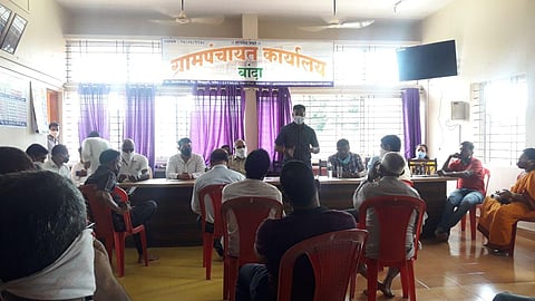 Banda Gram Panchayat meeting regarding workers