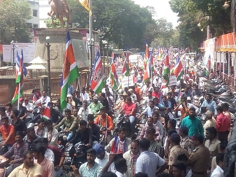 MNS candidate Kishor Shinde filed nomination form against Chandrakant Patil from Kothrud assembly constituency