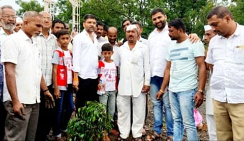 Tree planting in Wadgaon Darya village in Parner taluka
