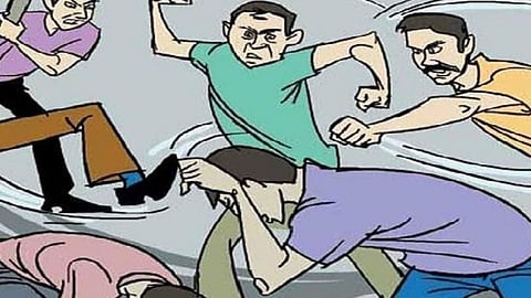 fighting in two groups