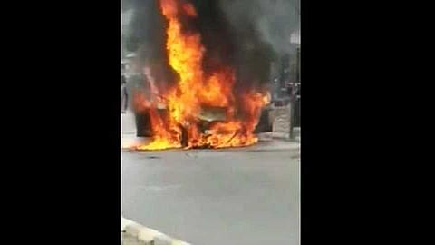 The thrill of a burning car in Kalewadi Pimpri