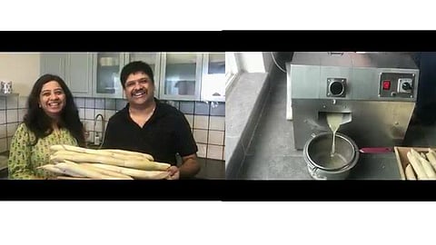 The IT couple are doing sugarcane juice business