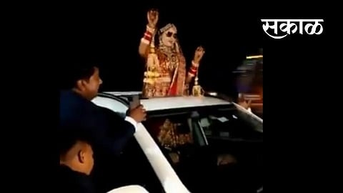 The bride was enjoying the dance Suddenly the fastest car crashed the people
